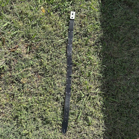 Vintage Apple ACC‎ NY Faux Turquoise Embellished White Leather Belt 1 1/2” - Picture 4 of 16